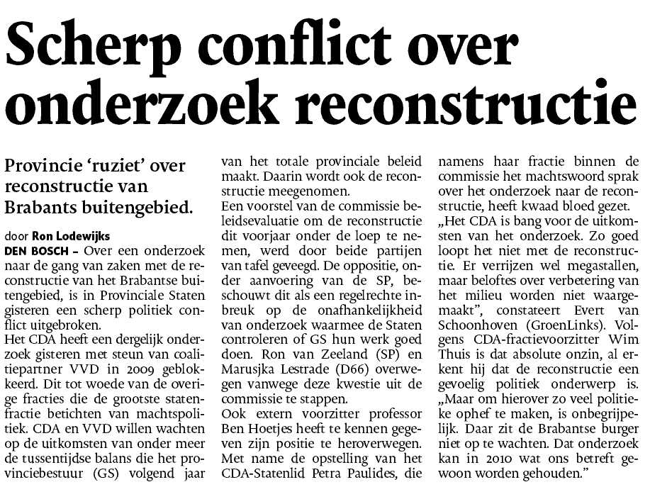 Conflict Beleidsevaluatie nader verklaard