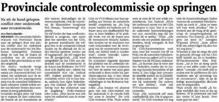 Beleidsevaluatie (weer) in krant