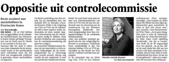 Op de valreep: rapport reconstructie