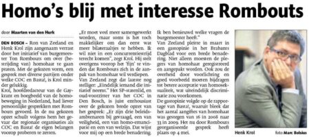 Blije homo’s in de krant